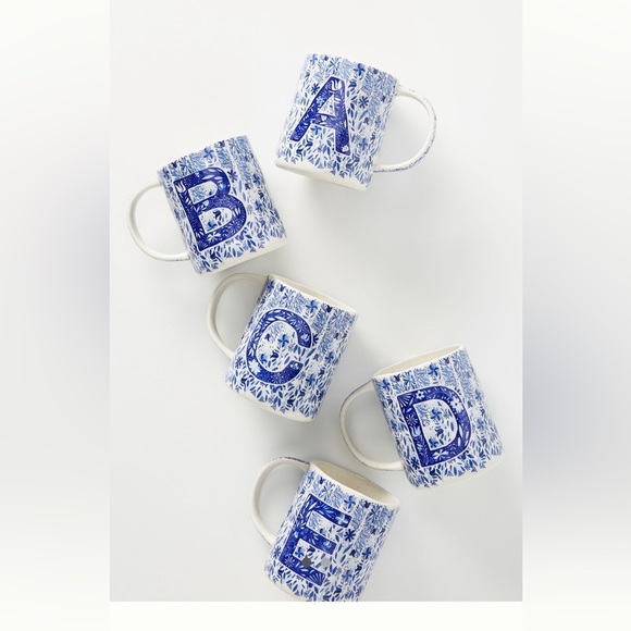 Anthropologie Folksong Monogram Mug Letter X - NEW - Picture 3 of 10
